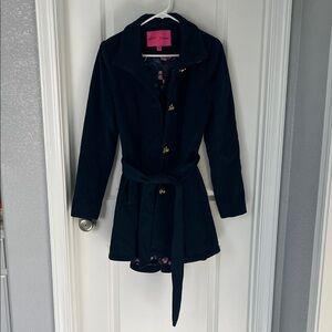 Betsey Johnson Floral Navy Coat